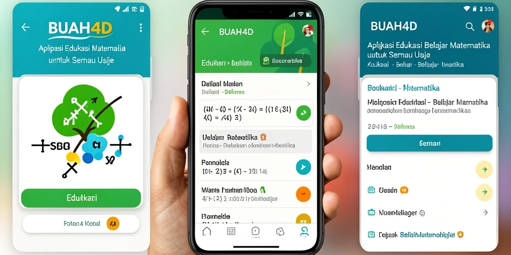 Antarmuka BUAH4D menampilkan fitur belajar matematika yang interaktif dan menarik.