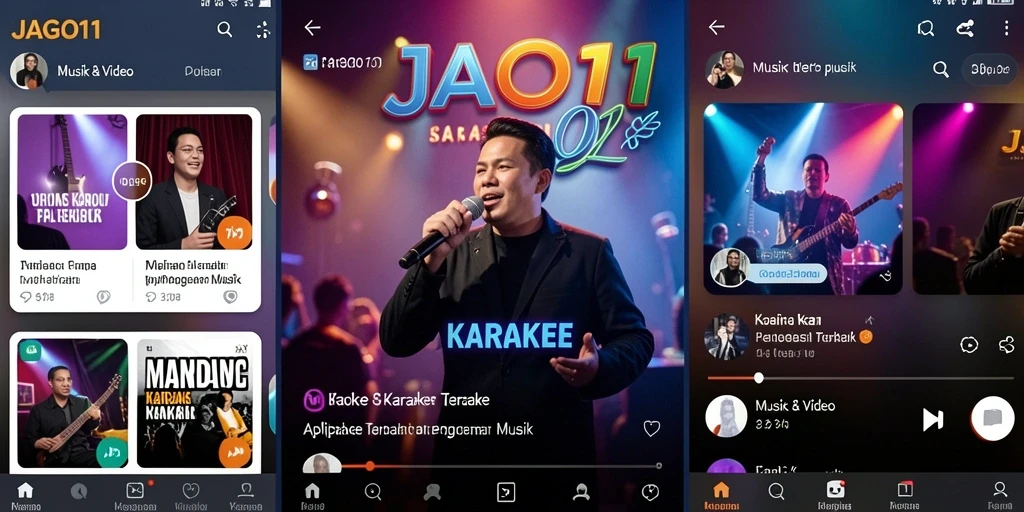Tampilan antarmuka JAGO11 dengan fitur Karaoke yang lengkap.