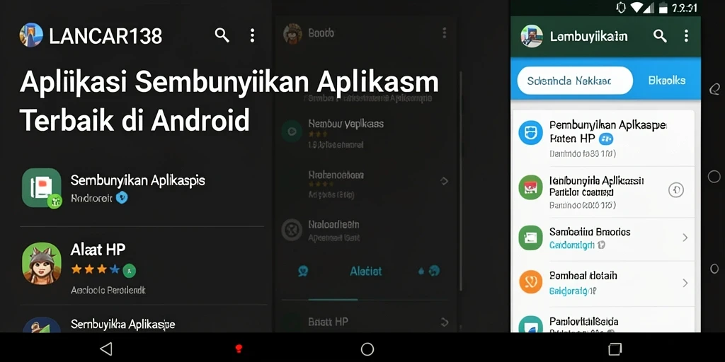 Tampilan antarmuka aplikasi LANCAR138 untuk menyembunyikan aplikasi.