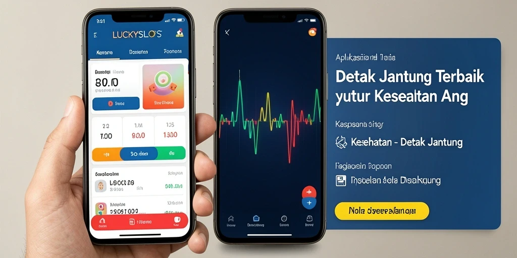 Tampilan antarmuka aplikasi LUCKYSLOTS untuk pemantauan Detak Jantung.