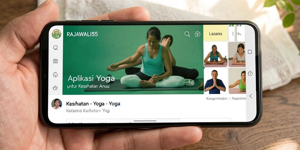 Tampilan antarmuka RAJAWALI55 yang fungsional untuk latihan Yoga.