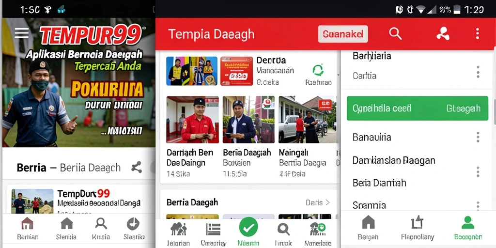 Antarmuka aplikasi TEMPUR99 yang informatif dan mudah digunakan.
